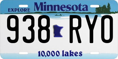 MN license plate 938RYO