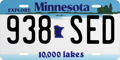 MN license plate 938SED