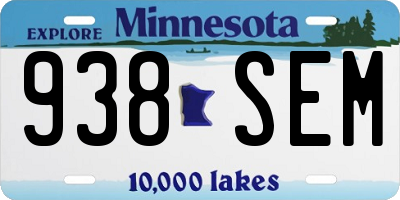 MN license plate 938SEM