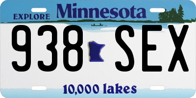 MN license plate 938SEX
