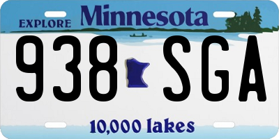MN license plate 938SGA