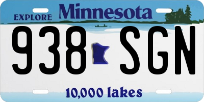 MN license plate 938SGN