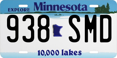 MN license plate 938SMD
