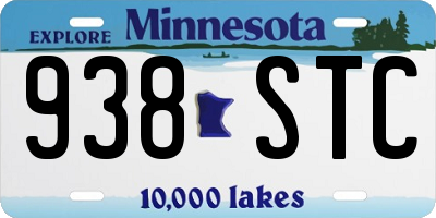 MN license plate 938STC