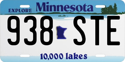 MN license plate 938STE