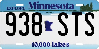 MN license plate 938STS