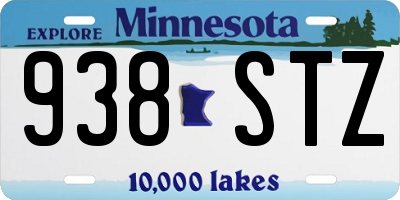 MN license plate 938STZ