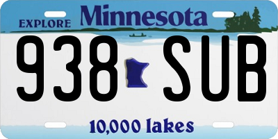 MN license plate 938SUB