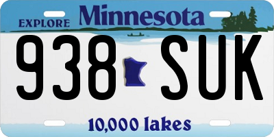 MN license plate 938SUK
