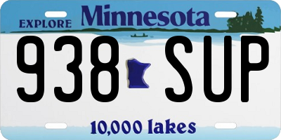 MN license plate 938SUP