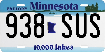 MN license plate 938SUS