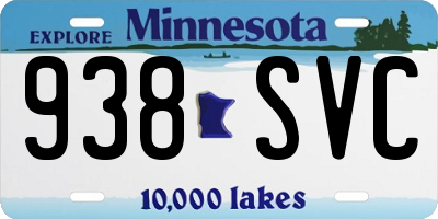 MN license plate 938SVC