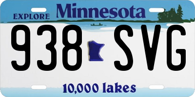 MN license plate 938SVG