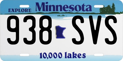 MN license plate 938SVS