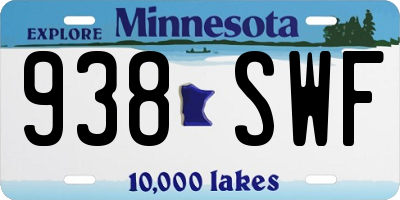 MN license plate 938SWF