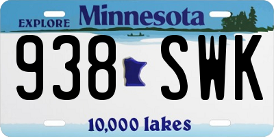 MN license plate 938SWK