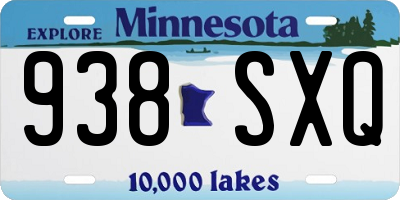 MN license plate 938SXQ