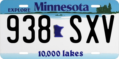 MN license plate 938SXV