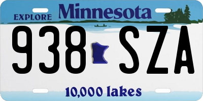MN license plate 938SZA