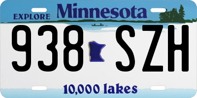MN license plate 938SZH