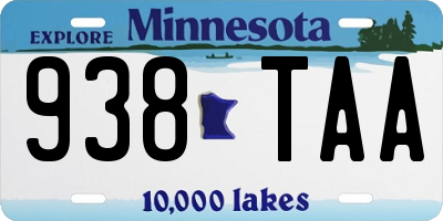 MN license plate 938TAA