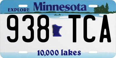 MN license plate 938TCA