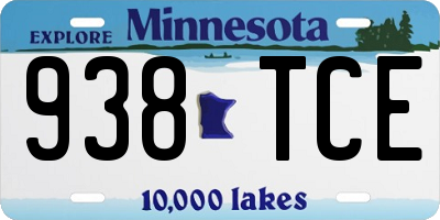 MN license plate 938TCE