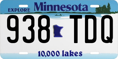 MN license plate 938TDQ