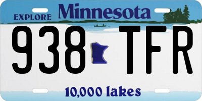 MN license plate 938TFR