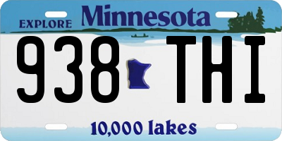 MN license plate 938THI