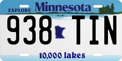 MN license plate 938TIN