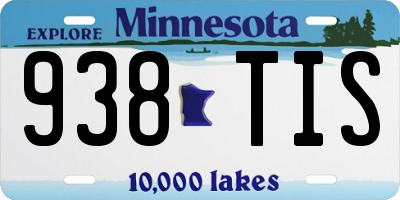 MN license plate 938TIS