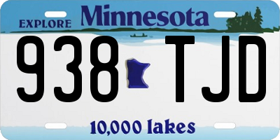 MN license plate 938TJD