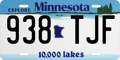 MN license plate 938TJF