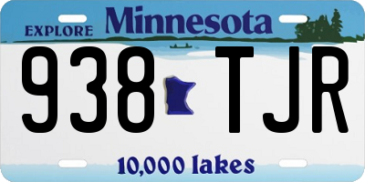MN license plate 938TJR
