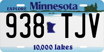 MN license plate 938TJV