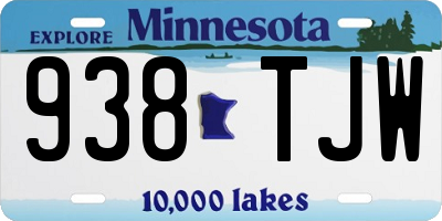 MN license plate 938TJW