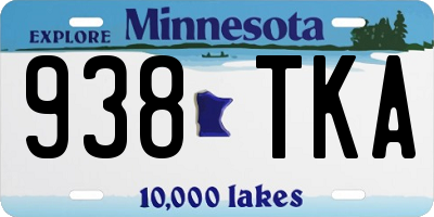 MN license plate 938TKA