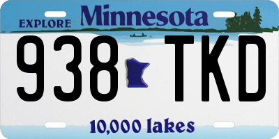 MN license plate 938TKD
