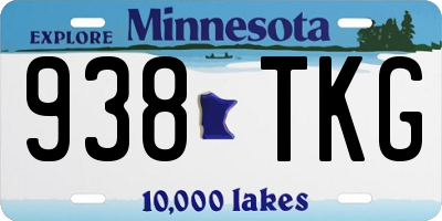 MN license plate 938TKG