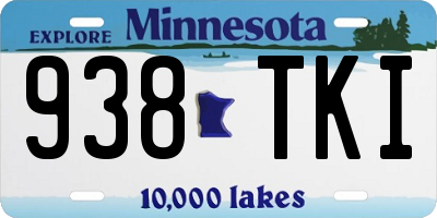 MN license plate 938TKI