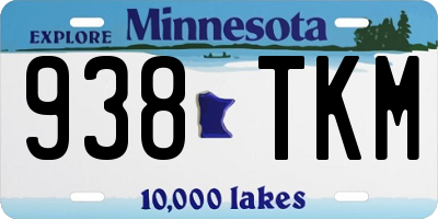 MN license plate 938TKM