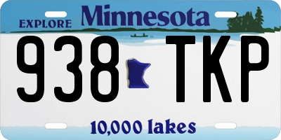 MN license plate 938TKP