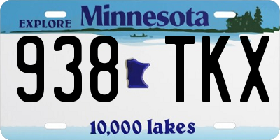 MN license plate 938TKX
