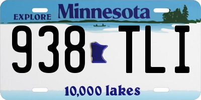MN license plate 938TLI