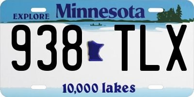MN license plate 938TLX