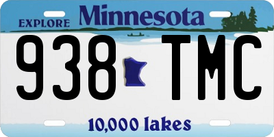 MN license plate 938TMC