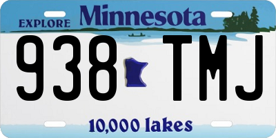 MN license plate 938TMJ