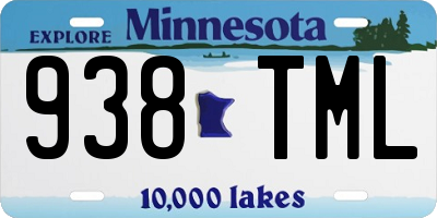 MN license plate 938TML