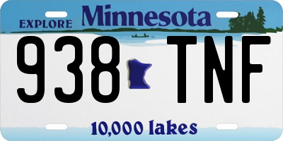 MN license plate 938TNF